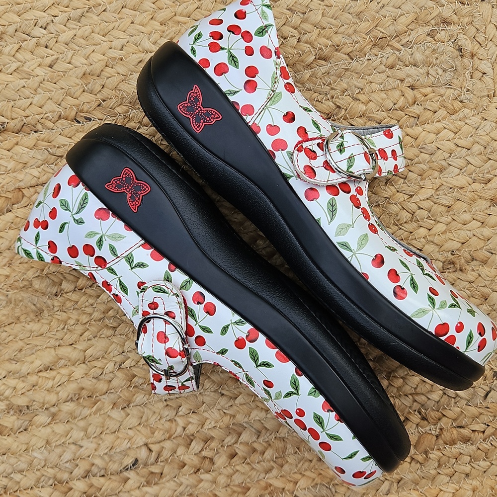 Alegria Cherry Print MaryJane Platform Shoes‎ Sample Size 7 - Picture 10 of 16